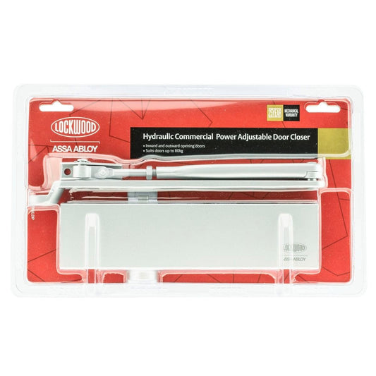 Lockwood Hydraulic Door Closer - 340mm - Extruded Aluminium - Adjustable - Auzzistore