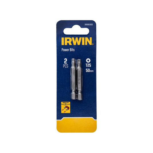 Irwin Power Bits TX25 50mm 2pk - Durable S2 Alloy Steel - Magnetised Tips – view 2 - Auzzistore