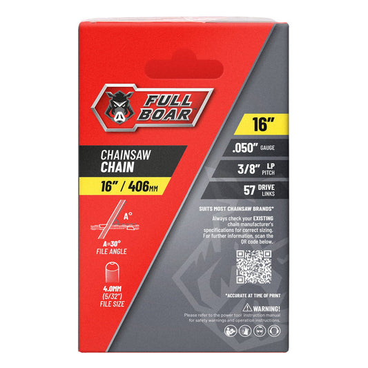 Full Boar 16" Chainsaw Chain - 406mm - 57 Drive Links - Semi Chisel – view 2 - Auzzistore