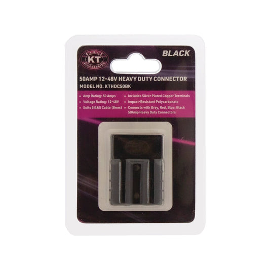 Kt Solar HD Connector 50A - Heavy-Duty Black - 95mm x 135mm - Durable - Auzzistore