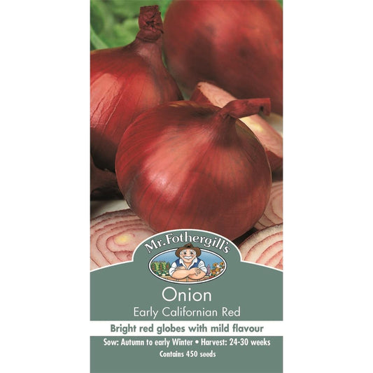 Mr Fothergill's Early Californian Red Onion Seeds - 75mm - Mild Flavor - Auzzistore