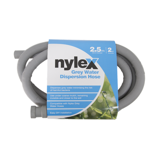 Nylex Grey Water Dispersion Hose 22mm x 2.5m Polypropylene Durable - Auzzistore
