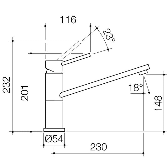 Dorf Chrome Lead Free Villa Sink Mixer - 50mm x 201mm x 230mm - Durable Design – view 2