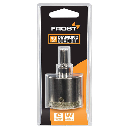 Frost 40mm Diamond Core Bit - Silver - Durable for Masonry & Concrete - Auzzistore