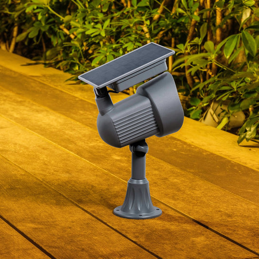 Luxzone 35cm LED Solar Spot Light - 120 Lumens - Aluminium - Grey - Outdoor – view 2