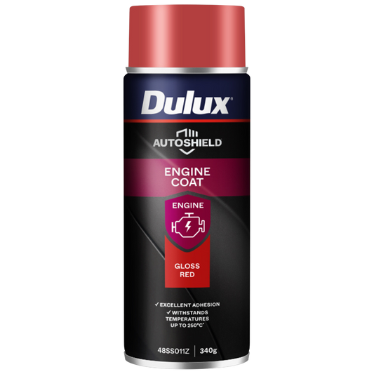 Dulux Autoshield Spray Paint 340g Red Engine Coat - 0.34L - Excellent Adhesion - Auzzistore