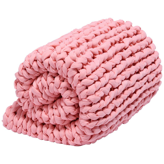 Onkaparinga Knitted Weighted Blanket 6kg - Peach, Glass Beads, Relaxation – view 2 - Auzzistore
