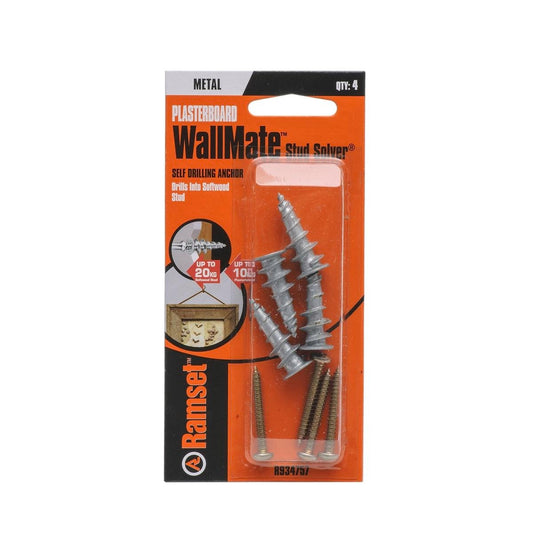 Ramset Wallmate Stud Solver - 4 Pack - Zinc Alloy - Easy Installation - Auzzistore