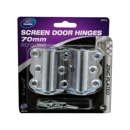 Zenith Screen Door Hinges - 70mm - Zinc Plated - Self Closing – view 2