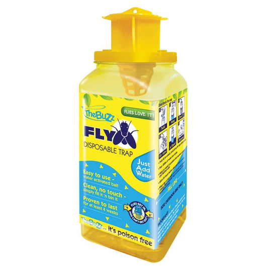 The Buzz Disposable Fly Trap - Poison-Free Outdoor Fly Control - 75mm x 180mm - Auzzistore