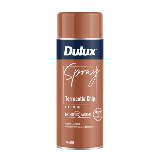 Dulux Spray Paint 340g Flat Terracotta Chip - Self-Priming - Fast Drying - Auzzistore