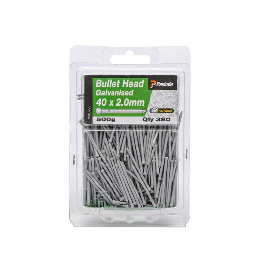 Paslode Galvanised Bullet Head Nails 40mm 2mm 500g Corrosion Resistant - Auzzistore