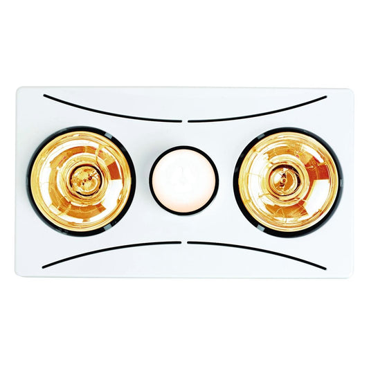 HPM 2 x 275W LED White 3 in 1 Bathroom Heater - Plastic - Efficient Heat