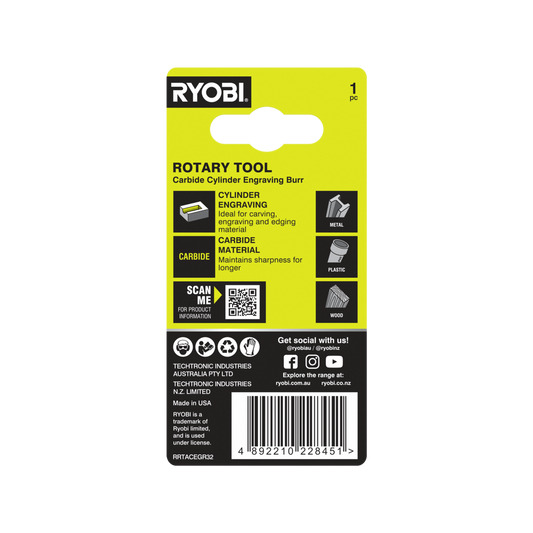 Ryobi Rotary Carbide Engraving Burr - 3.2mm - Durable - Fast Engraving – view 2 - Auzzistore