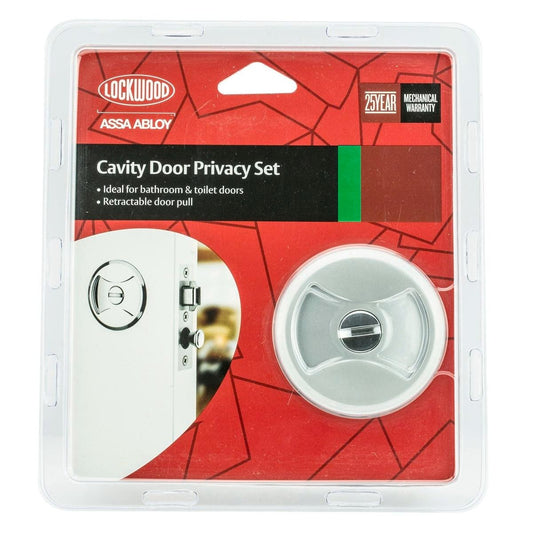 Lockwood Sliding Cavity Privacy Set - Satin Pearl - Zinc Alloy - Secure - Auzzistore