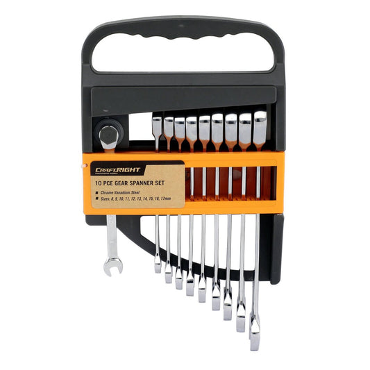 Craftright 10 Piece Metric Gear Spanner Set - 40CR Steel - Durable