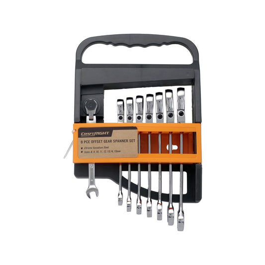 Craftright 8 Piece Gear Spanner Set - 40CR Steel - Durable - Flexible