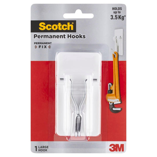 3M Scotch Permanent Large Wire Hook - 3.5kg - Plastic - Organise Home