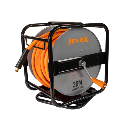 Jflex Metal Air Hose Reel - 30m - Blue - Durable Wall-Mounted Storage - Auzzistore
