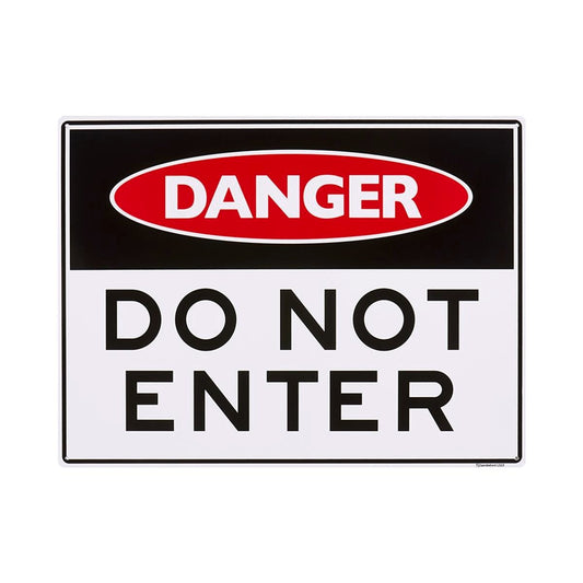 Sandleford Do Not Enter Plastic Sign 450 x 600mm - White/Red/Black - Auzzistore