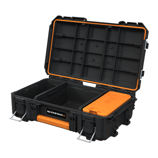 AEG Quickstack 2.0 Organiser Tool Box - 568mm x 350mm x 165mm - Durable, Stackable – view 2 - Auzzistore