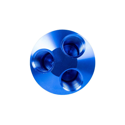 Jflex 3 Way Manifold - 1/4" BSP Female - Anodised Blue - Compact Design – view 2 - Auzzistore