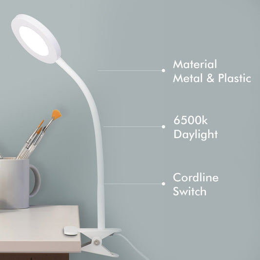 Verve Design White Dalton Clamp Lamp - 6W LED - 530 Lumens - 6500K - White – view 2