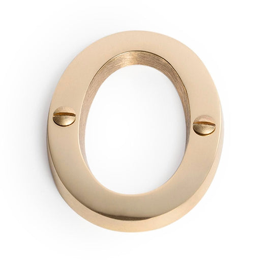 Sandleford Brass House Number 0 - 75mm - Weather Resistant - Easy Install