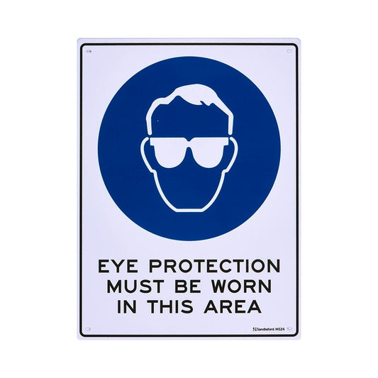 Sandleford Eye Protection Sign - 300 x 225mm - Polypropylene - UV Resistant - Auzzistore