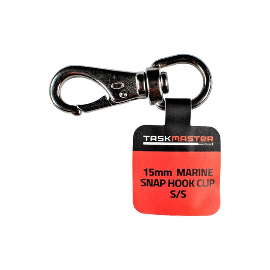 Taskmaster 15mm Marine Snap Hook - 316 Stainless Steel - Durable Design - Auzzistore