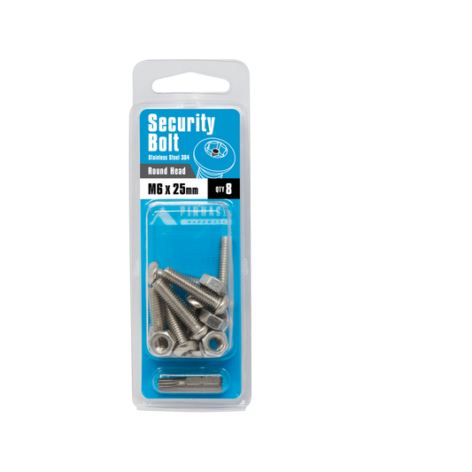 Pinnacle M6 x 25mm Stainless Steel Security Bolts - 8 Pack – view 2 - Auzzistore