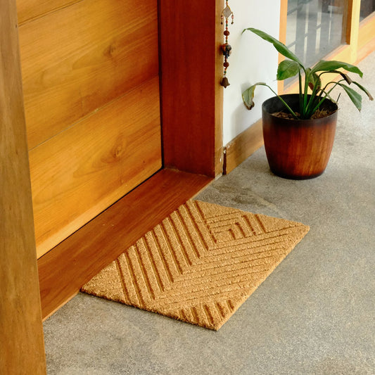 Coir Outdoor Mat - 40 x 60cm - Embossed Design - Non-Slip Backing - Durable – view 2