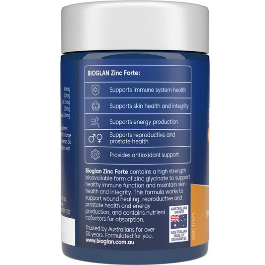Bioglan Zinc Forte High Strength 40mg - 60 Tablets for Immune Support – view 2