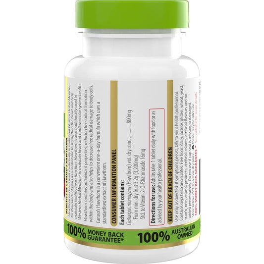 Caruso's Hawthorn 60 Tablets - Heart & Cardiovascular Support, One a Day – view 2