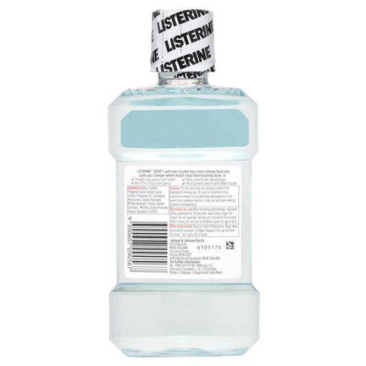 Listerine Zero Alcohol Antibacterial Mouthwash - 250mL for Fresh Breath-Auzzi Store
