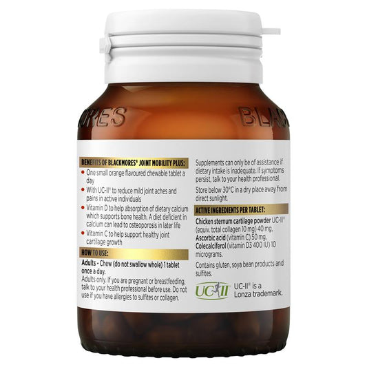 Blackmores Joint Mobility Plus 60 Chewable Tablets - Enhance Joint Health