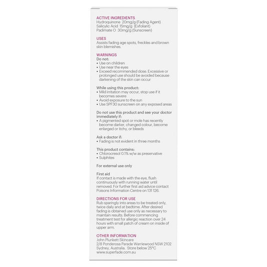 John Plunkett's SuperFade Treatment Cream 60ml - Advanced Pigmentation Solution-Auzzi Store