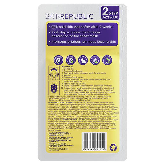 Skin Republic Two Step Hyaluronic Acid & Collagen Face Mask - 28ml-Auzzi Store