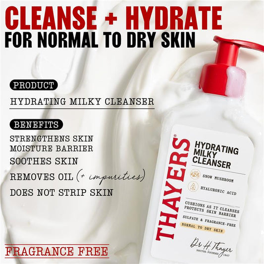 Thayers Hydrating Milky Cleanser with Snow Mushroom & Hyaluronic Acid - 237ml – view 2 - Auzzistore