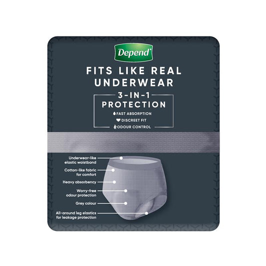 Depend Men Real Fit Underwear Medium 8 Pack - Discreet Protection for Men-Auzzi Store
