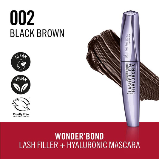 Rimmel London Wonder Bond Lash Filler + Hyaluronic Mascara Black Brown – view 2