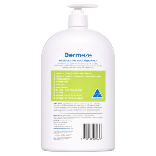 Dermeze Moisturizing Soap-Free Wash 1L – SLS & Fragrance Free for Sensitive Skin – view 2