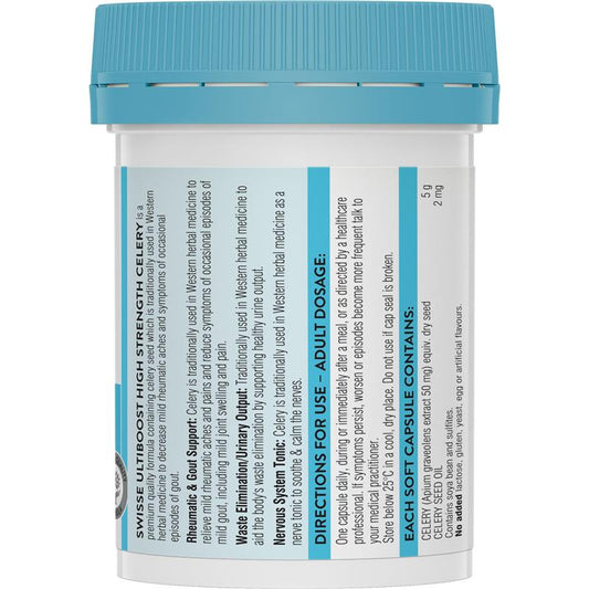 Swisse Ultiboost High Strength Celery 5000mg - 50 Capsules for Joint Comfort-Auzzi Store