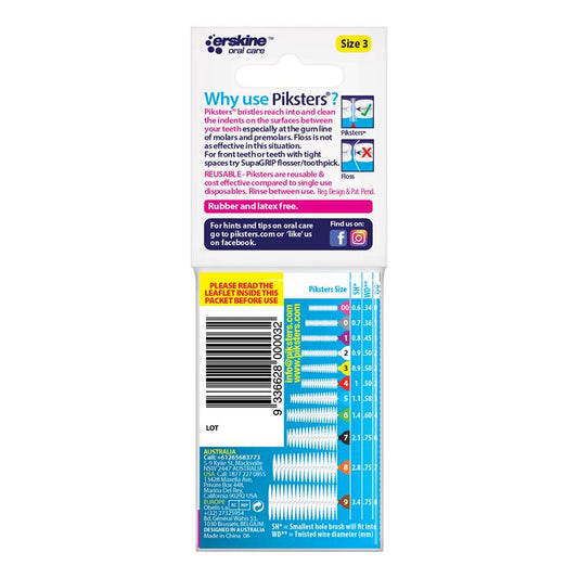 Piksters Interdental Brushes Size 3 Yellow - 10 Pack for Effective Cleaning-Auzzi Store