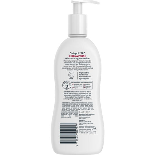 Cetaphil Pro Eczema Prone Skin Restoring Moisturiser - 295ml for Sensitive Skin – view 2 - Auzzistore