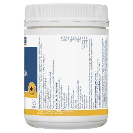 Ethical Nutrients Magnesium Glycinate 240 Tablets – Muscle & PMS Support – view 2 - Auzzistore