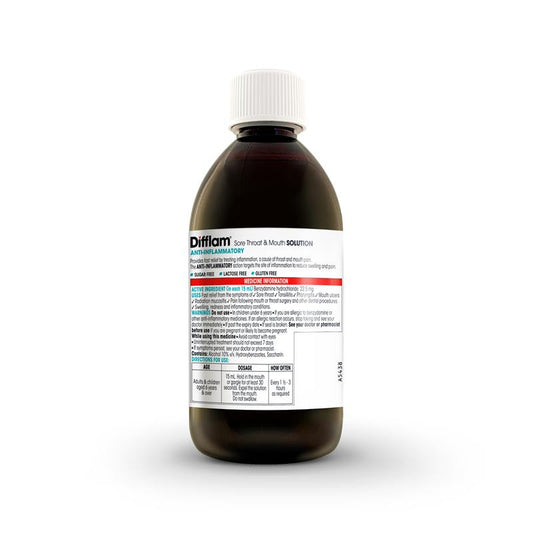 Difflam Sore Throat Anti-inflammatory Gargle 500ml - Mint Flavored Relief-Auzzi Store