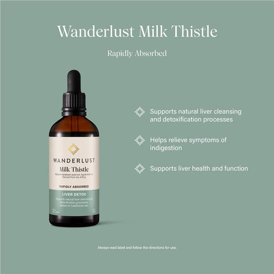 Wanderlust Milk Thistle Liquid Extract 140ml - Natural Liver Support – view 2 - Auzzistore