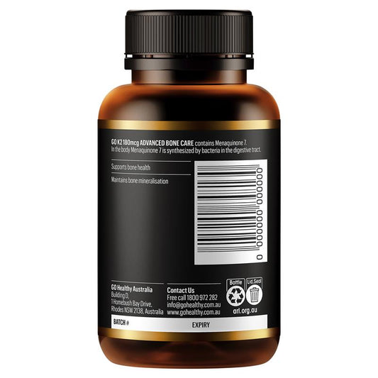 Go Healthy K2 Menaquinone 7 180mcg Bone Health Supplement 30 Capsules – view 2