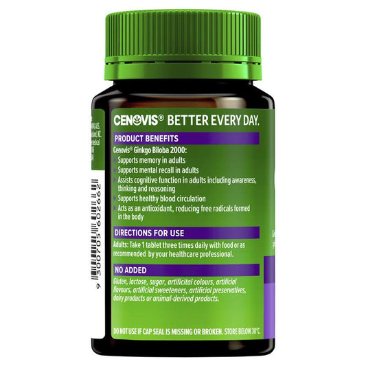 Cenovis Ginkgo Biloba 2000mg - 100 Tablets for Memory & Cognitive Support – view 2